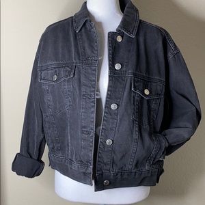 Black Oversized Denim Jacket (Topshop Moto)